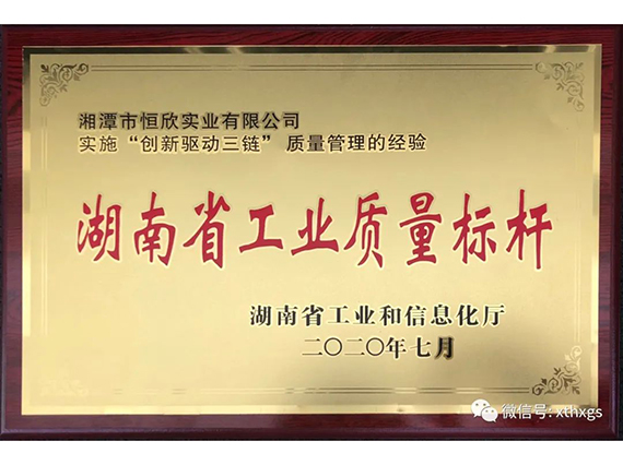 熱烈慶?！鞠嫣逗阈馈勘徽J(rèn)定為2020年“湖南省工業(yè)質(zhì)量標(biāo)桿”